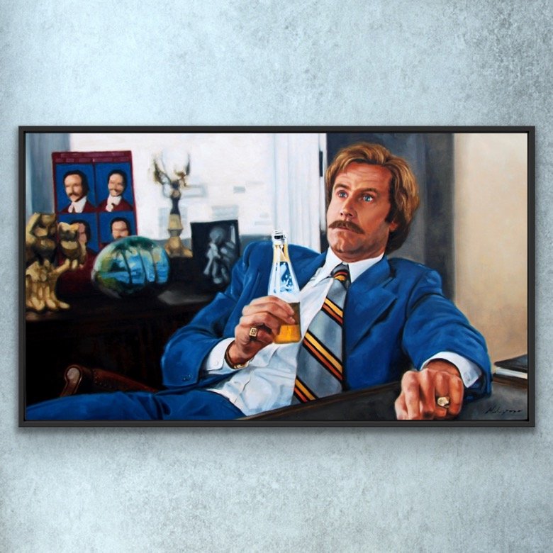 Burgundy in Blue - Anchorman Art