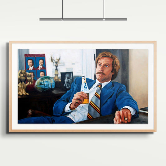 Burgundy in Blue - Anchorman Art